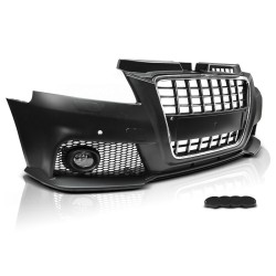 Predný nárazník - AUDI A3 08-12 S8 STYLE čierny / chróm s PDC