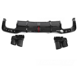 Audi A5 F5 2019-2023 - difúzor zadného nárazníka s LED brzdovým svetlom čierny lesklý