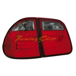 Zadné číre lampy Mercedes Benz W210 T-Modell - red / black LED