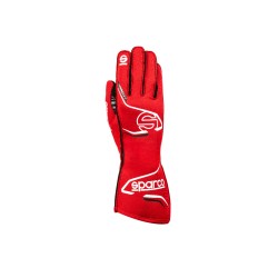 Pretekársky rukavice Sparco Arrow+ s homologáciou FIA, farba: červeno-čierna